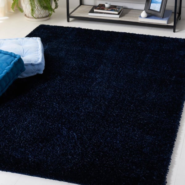 Tahoe Shag 5 ft. x 7 ft. Navy Modern Solid Area Rug