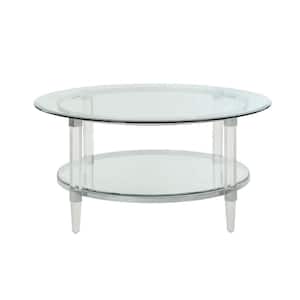 Polyanthus Clear Acrylic, Chrome and Clear Glass Coffee Table