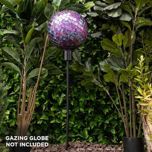 31 in. Tall Outdoor Metal Gazing Globe Display Stand, Black