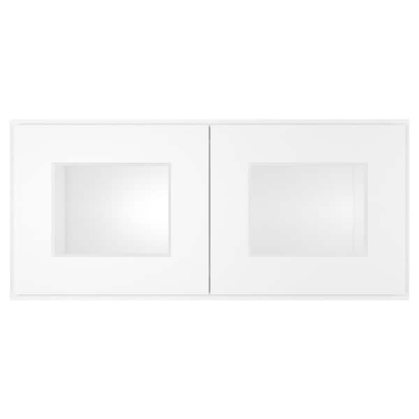 HOMEIBRO 27 in. W X 12 in. D X 12 in. H in Shaker White Plywood Ready to Assemble Wall Kitchen Cabinet with 2-Doors