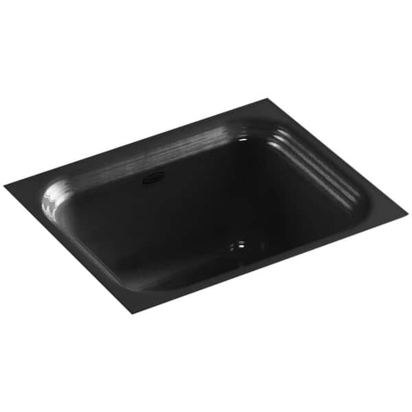 KOHLER Northland Cast Iron 15 in. Undermount Bar Sink in Black
