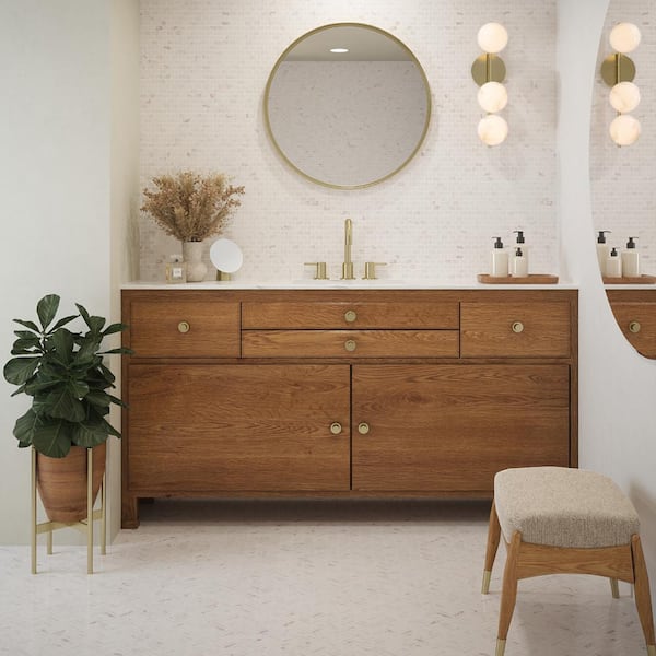 Perched Milky Veil White 11.5 in. x 11.875 in. Rectangle Honed Marble Wall and Floor Mosaic Tile (14.22 sq. ft./Case)