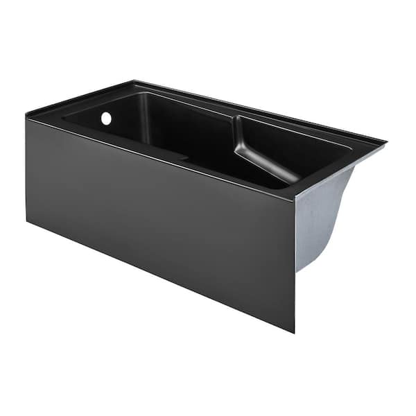 Swiss Madison Voltaire 60 in. x 30 in. Acrylic Left Drain Rectangular Alcove Bathtub in Matte Black