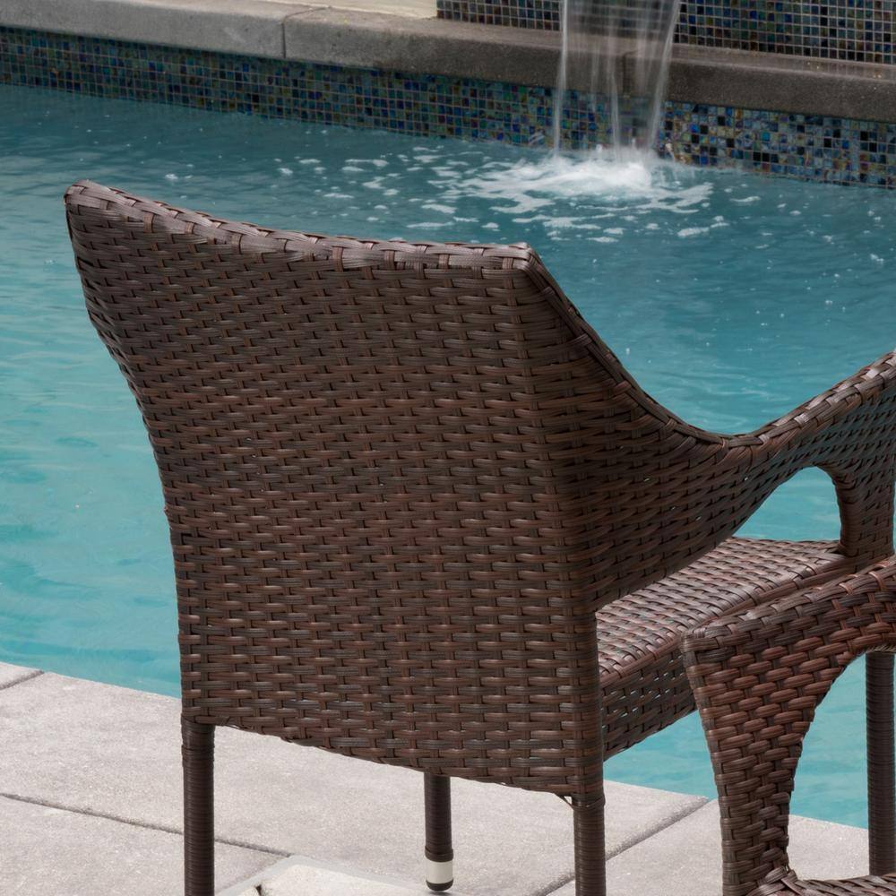 Cliff Multi Brown Wicker Outdoor Dining Chair Set