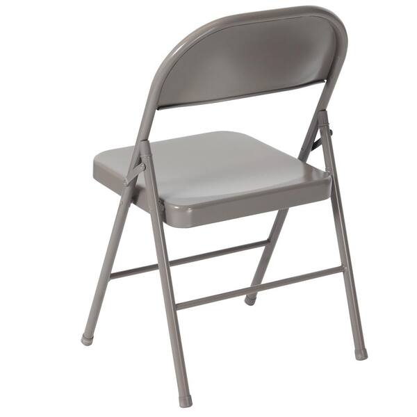 Carnegy Avenue Gray Metal Folding Chair (2-Pack) CGA-BD-275019-GR