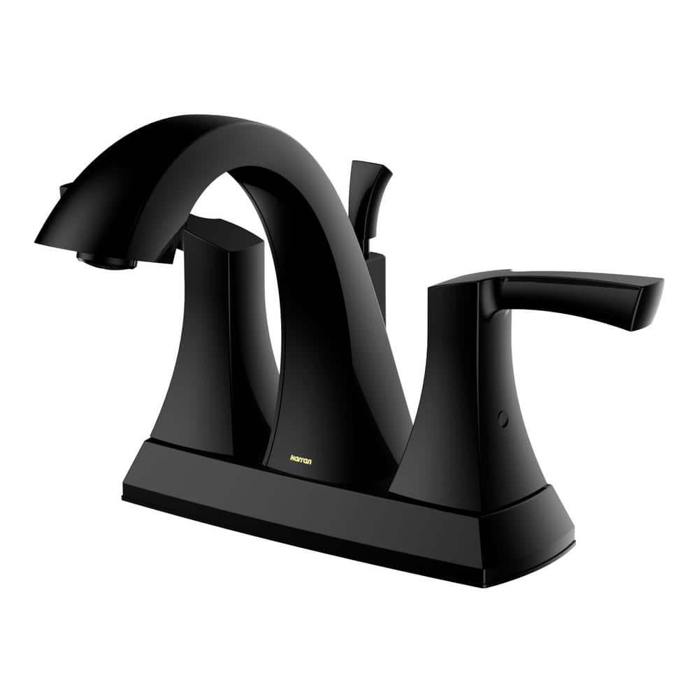Matte Black Brass 2-Handle Centerset Bathroom Faucet