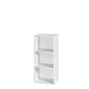 3-Shelf, 36 in. H White Wooden Bookcase