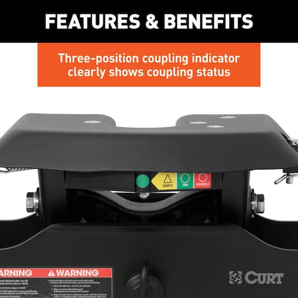 CURT A16 5th Wheel Hitch with Roller and GM Puck System Adapter 16668