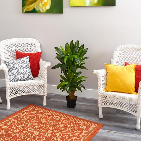 3 ft. Corn Stalk Dracaena Artificial Plant (Real Touch)