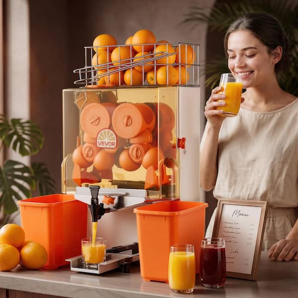Commercial Orange Juicer Machine, 120W Electric Orange Juice Press, Stainless Steel Orange Squeezer for 20 per Minute