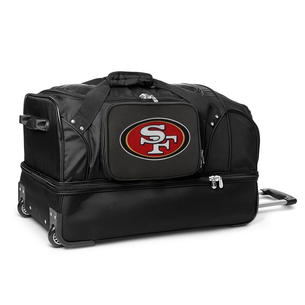 Denco NFL San Francisco 49ers 27 in. Black Rolling Bottom Duffel