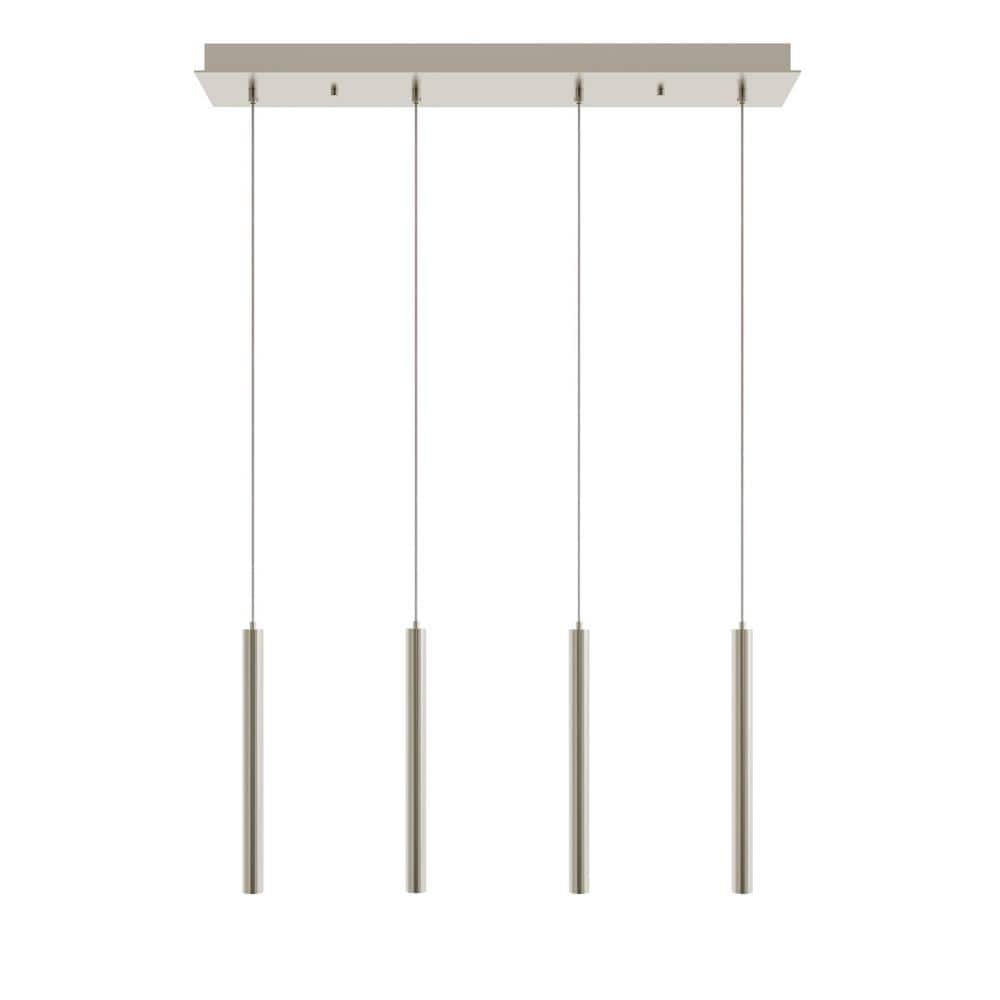 Eli 36" Satin Nickel Glass LED Linear Pendant Light