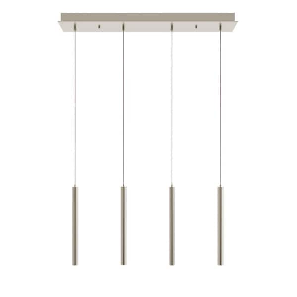 AFX Eli Integrated LED Satin Nickel Shaded Pendant with Satin Nickel Steel Shade