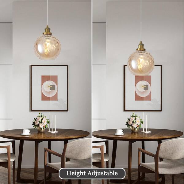 ADSENSTY 1 Light Amber Modern Globe Single Pendant Lighting With