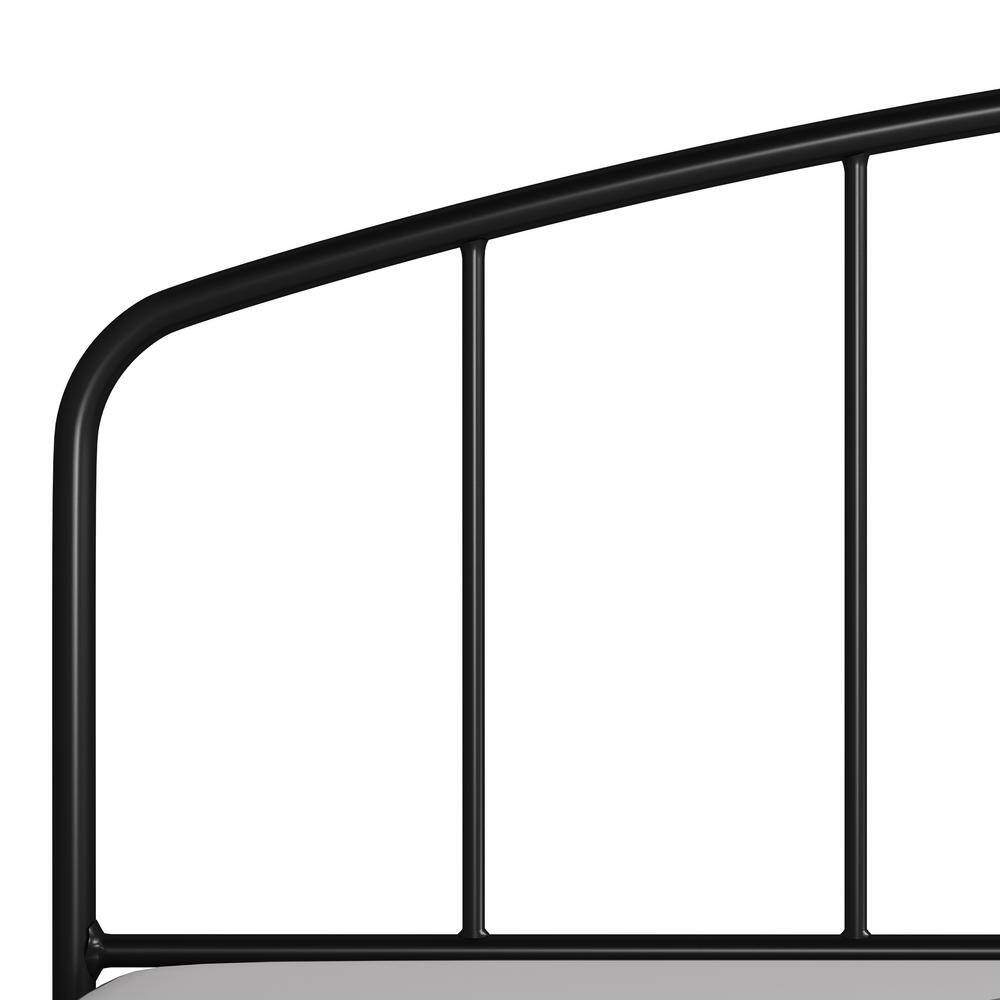 Satin Black Metal King Bed with Arched Spindle Headboard