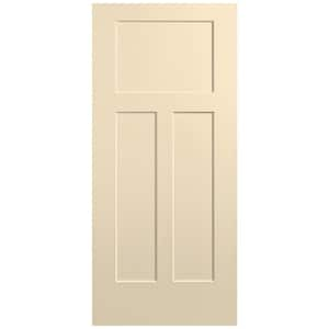 36 in. x 80 in. 3-Panel Winslow Single Bore Solid Core Golden Haystack Molded Composite Interior Door Slab