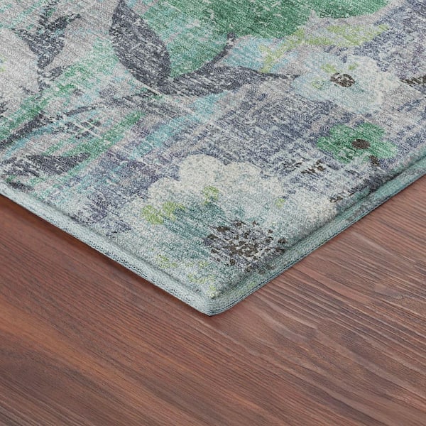 Mayfield Premium Machine Washable Abstract AMF2403 Teal 10 ft. x 14 ft. Area Rug