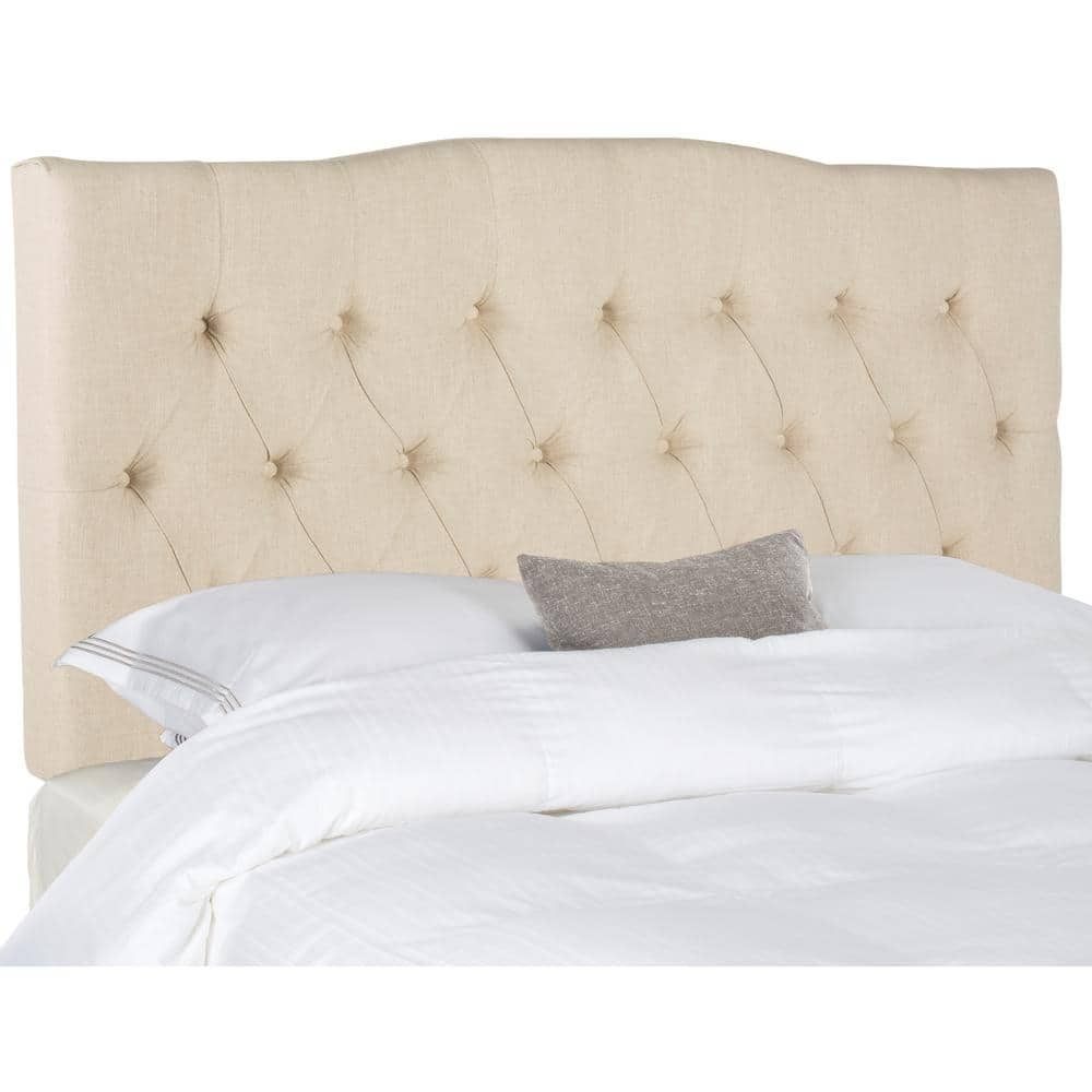 SAFAVIEH Axel Beige Queen Upholstered Headboard MCR4682K-Q - The Home Depot