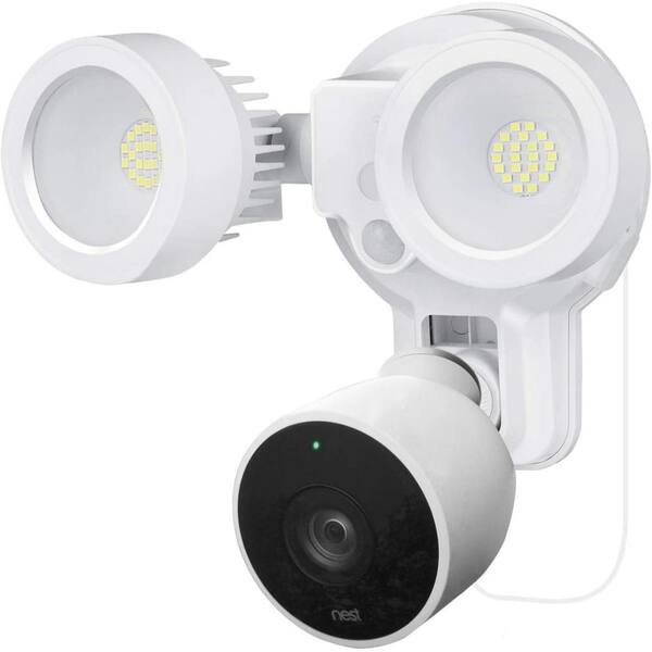 Wasserstein 3-in-1 Floodlight, Charger and Mount for Google Nest Cam Outdoor Security Camera, White (Camera Not Included)