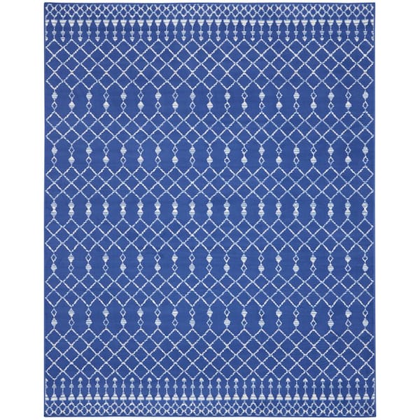 Nourison Whimsicle Navy 7 ft. x 10 ft.Tribal Moroccan Contemporary Area Rug