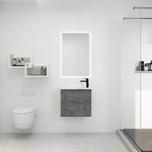 22 in. W x 13 in. D x 19 in. H Floating Bath Vanity in Grey Oak with White Porcelain Sink and Top