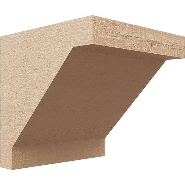 Ekena Millwork 10 in. x 10 in. x 10 in. Wide Burlington Rough Cedar Woodgrain TimberThane Corbel, Primed Tan