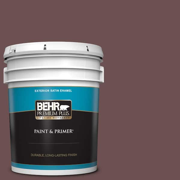 BEHR PREMIUM PLUS 5 gal. #130F-7 Semi Sweet Satin Enamel Exterior Paint & Primer