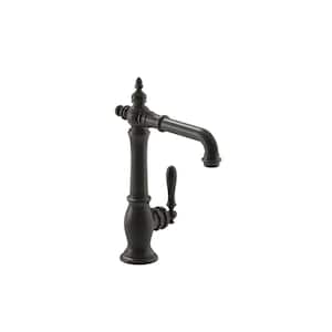 Artifacts Single-Handle Bar Faucet with Victorian Spout Design in Oil-Rubbed Bronze