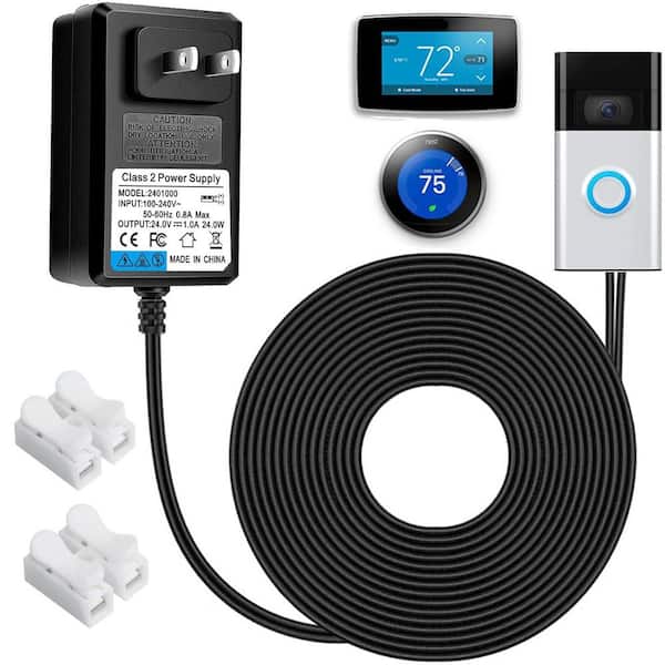 24V Doorbell Transformer 110V/120V AC to DC 24V Adapter Compatible with Ring Doorbell Thermostat LED Light Pipe Capacity