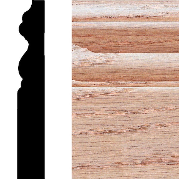 5/8 in. x 4 in. x 8 ft. Oak Wood Baseboard Moulding