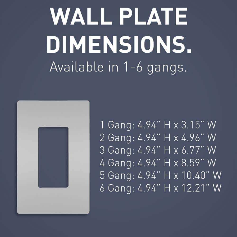 Gray 3-Gang Screwless Polycarbonate Wall Plate