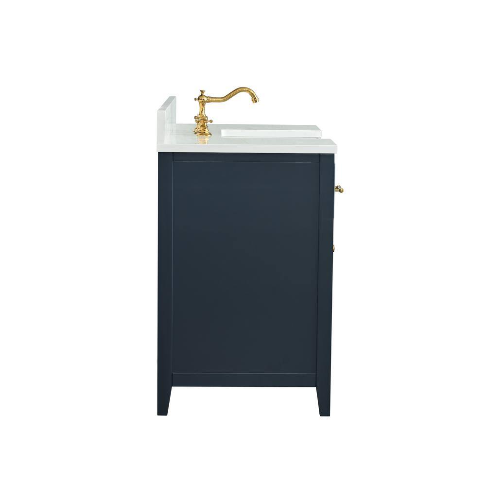 Indigo Blue Single Bathroom Vanity with White Ceramic Sink