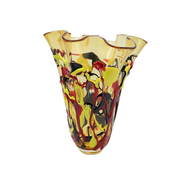 Dale Tiffany Senisa Multi-Colored Hand-Blown Art Glass Vase