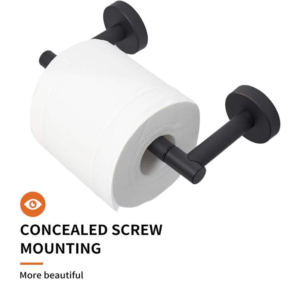 Matte Black Stainless Steel Wall Mounted Toilet Paper Holder