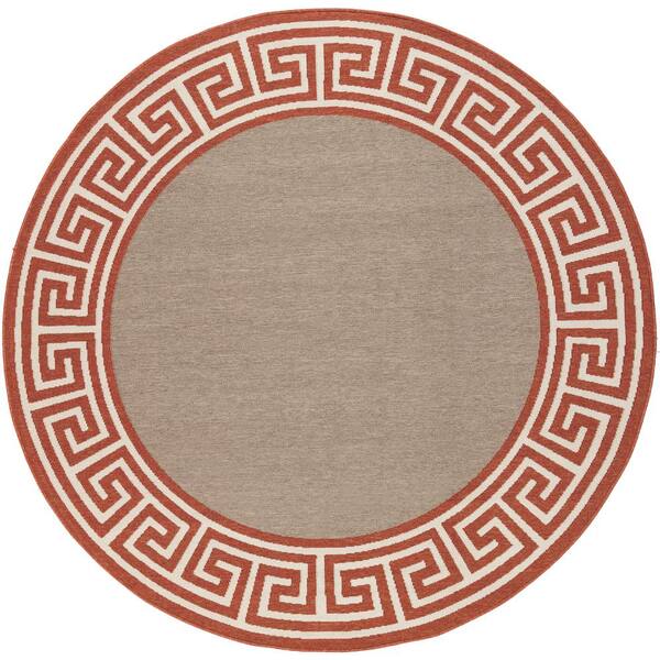 Artistic Weavers Bishorn Rust 7 ft. x 7 ft. Round Indoor/Outdoor Area Rug
