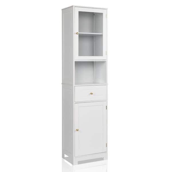 18.1 in. W x 13 in. D x 70.9 in. H White Free Standing Linen Cabinet
