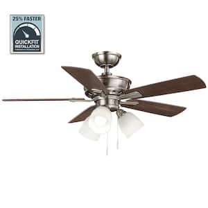 Vaurgas 44 in. LED Indoor Brushed Nickel Ceiling Fan with Light Kit