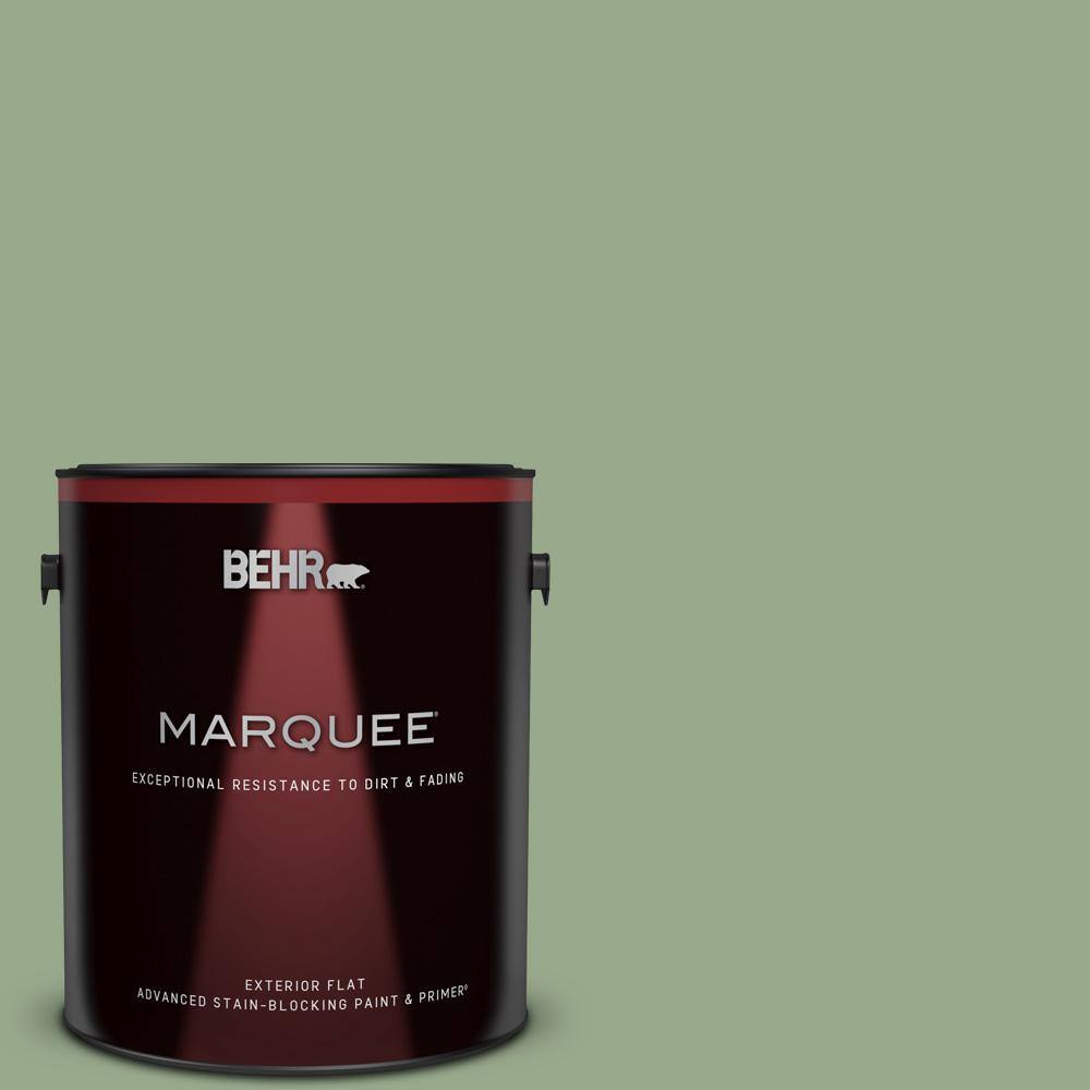 BEHR MARQUEE 1 gal. PPU1105 Pesto Green Flat Exterior Paint & Primer