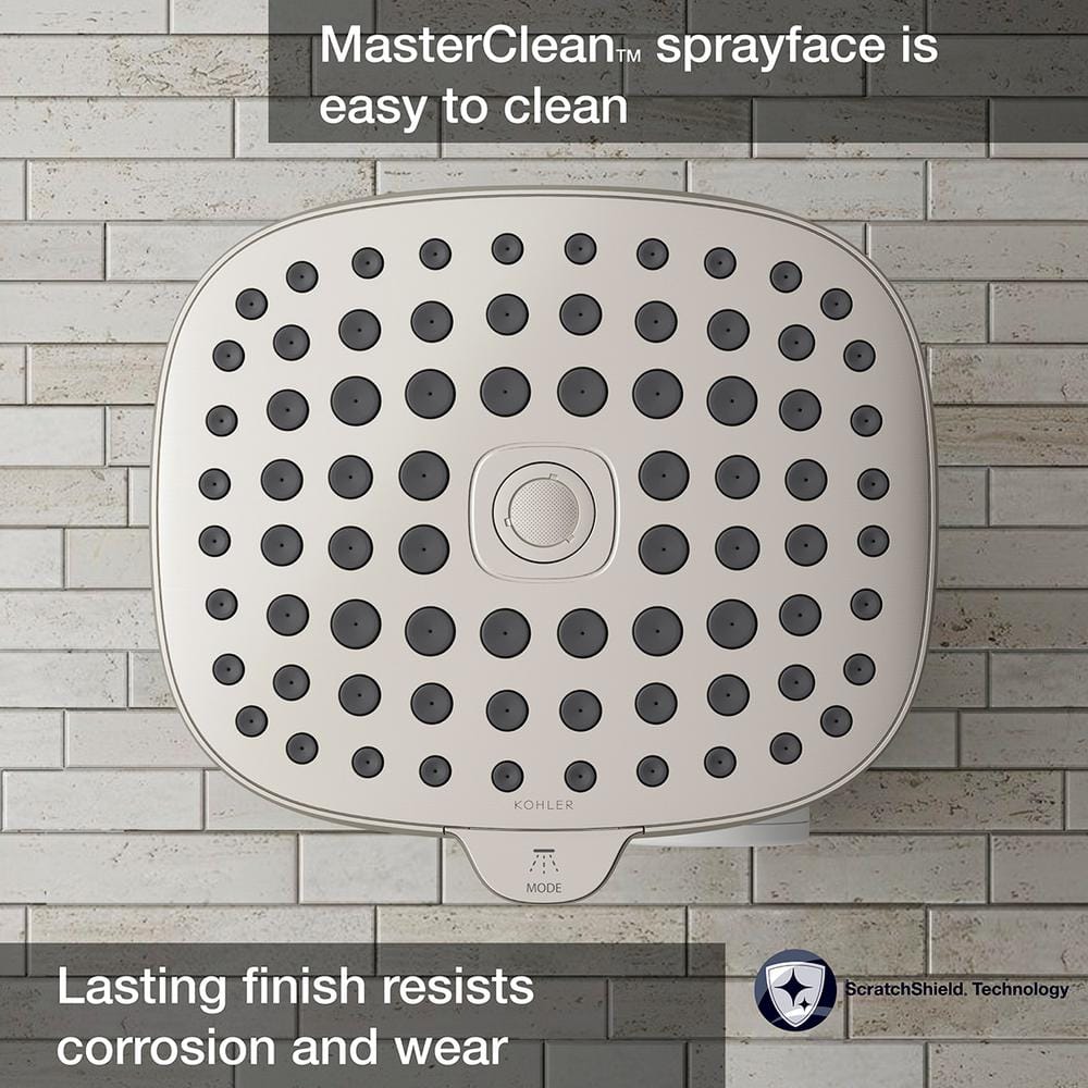 Brushed Nickel Multifunction Shower Head with Filter System