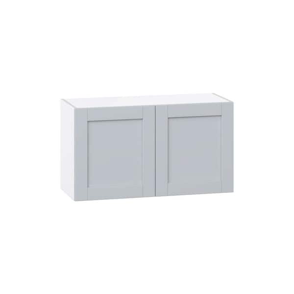 J COLLECTION Milton 36 in. W x 14 in. D x 20 in. H Assembled Shaker Wall Bridge Kitchen Cabinet in Light Gray
