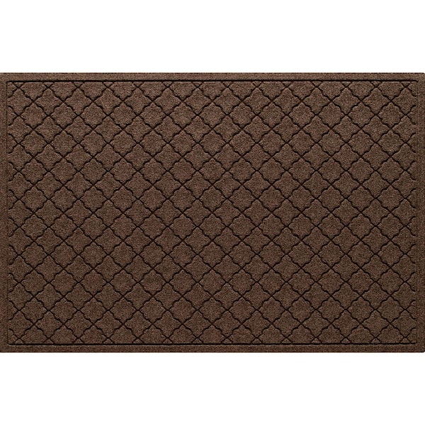Bungalow Flooring Waterhog Cordova 34 in. x 52 in. PET Polyester Indoor Outdoor Mat Dark Brown