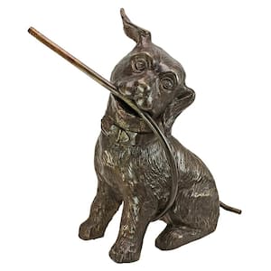 14.5 in. H Raining Dogs Cast Bronze Garden Statue