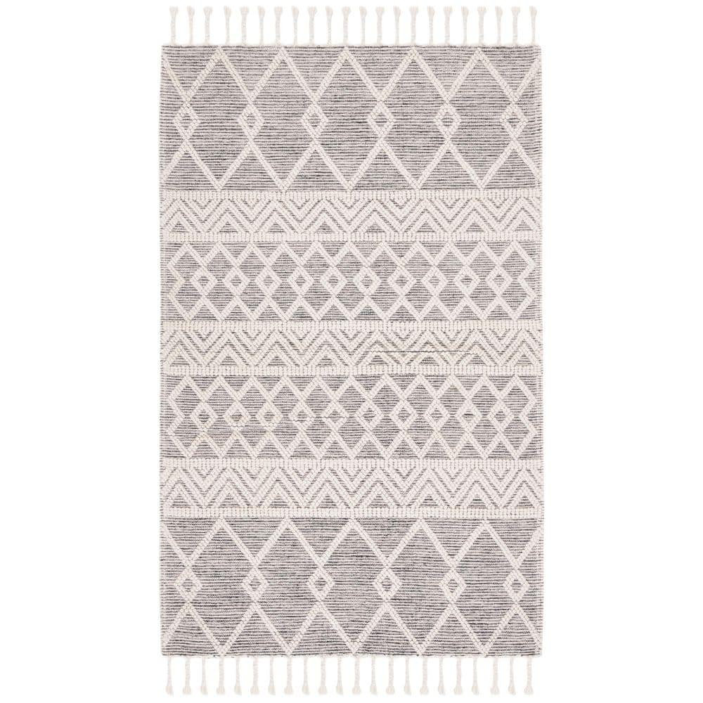 Natura 5 ft. x 8 ft. Ivory/Black Geometric Chevron High-Low Area Rug price history on PriceWatchPro