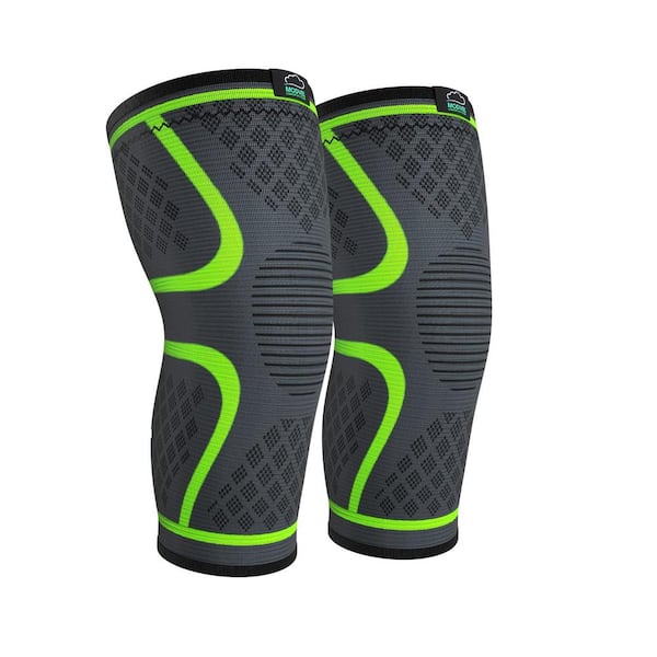 Adrinfly Medium Compression Knee Brace for Women and Men for Patient Care Pain Relief in Green (2-Pack)
