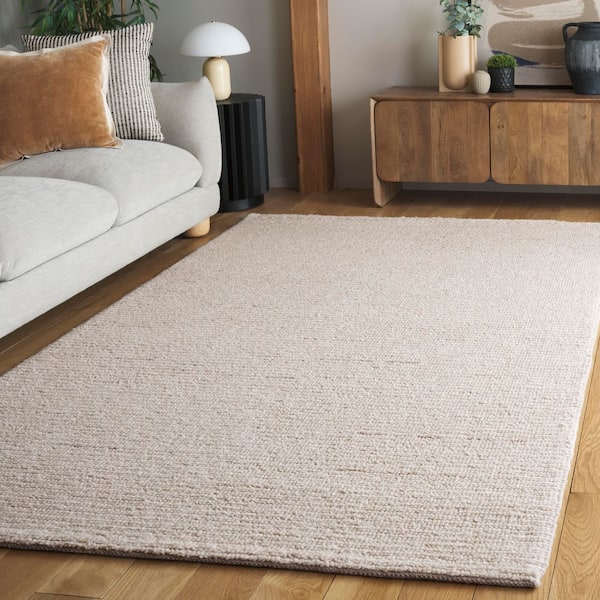 Natura 6 ft. x 6 ft. Square Ivory Modern Solid Color Area Rug