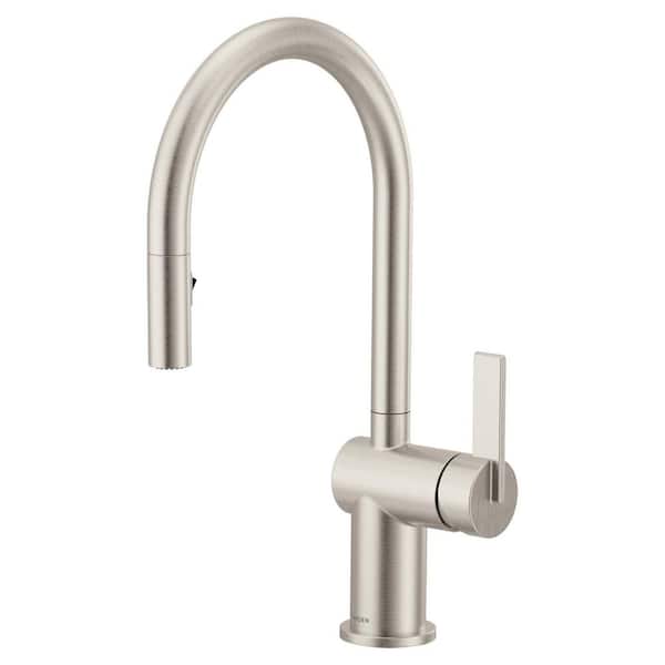 MOEN Cia 1-Handle Touchless Pull-Down Sprayer Kitchen Faucet with MotionSense Wave and Power Clean in Spot Resist Stainless