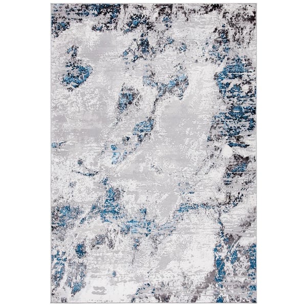 SAFAVIEH Amelia Gray/Blue 10 ft. x 14 ft. Abstract Distressed Area Rug