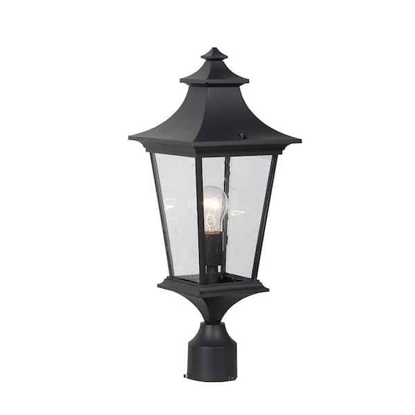 Unbranded Jake 1 Light Black Metal Hardwired Outdoor Waterproof Post Light with Incandescent