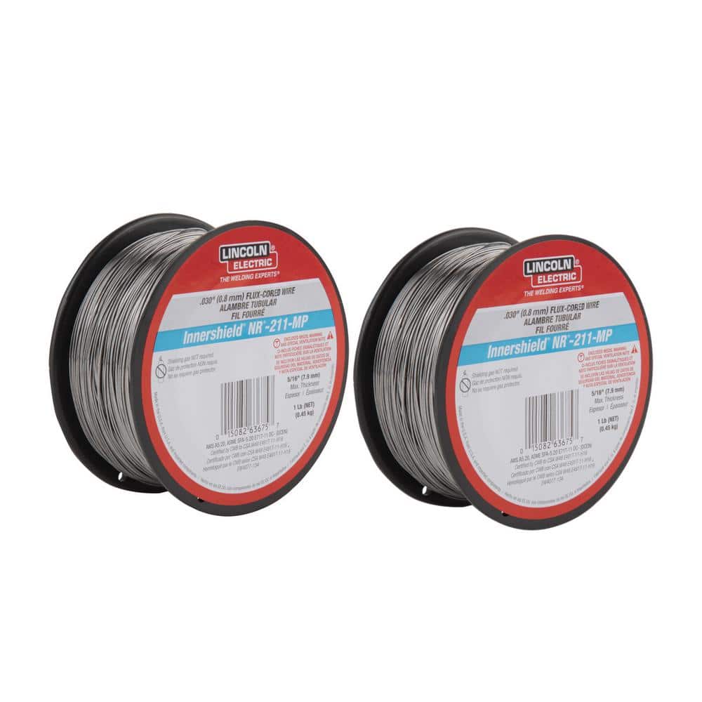 Lincoln Electric 0.030 in. Innershield NR211-MP Flux-Core Welding Wire for Mild Steel (Two 1 lb. spools) K5365-23