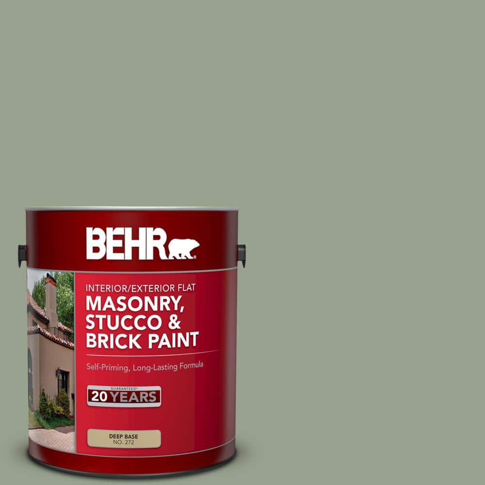 BEHR 1 gal. #N390-4 Bitter Sage Flat Masonry, Stucco and Brick Interior ...